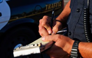 officer giving traffic ticket in Greenville SC